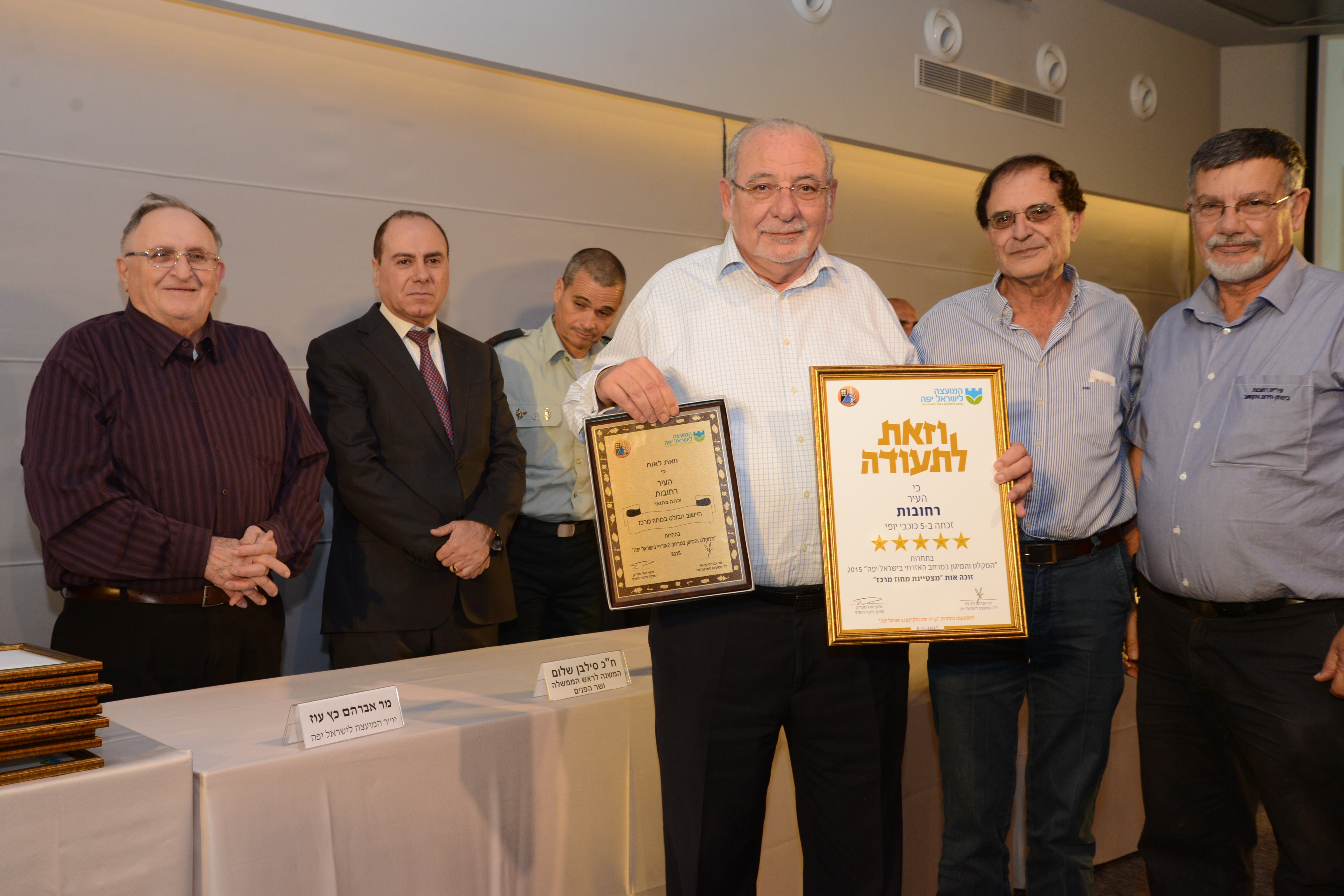 - רחובות זכתה בהצטיינות ובחמישה כוכבי יופי בתחום אחזקת המקלטים