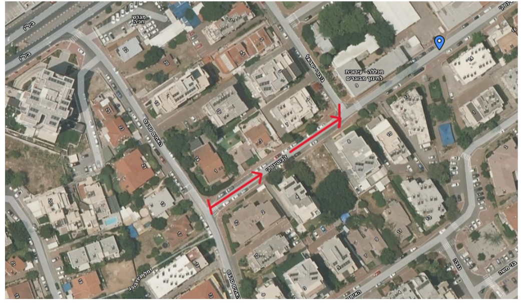 תמונת לווין וסימון של הרחובות
